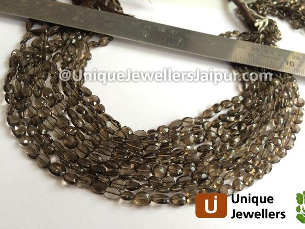 Smokey Faceted Oval Beads